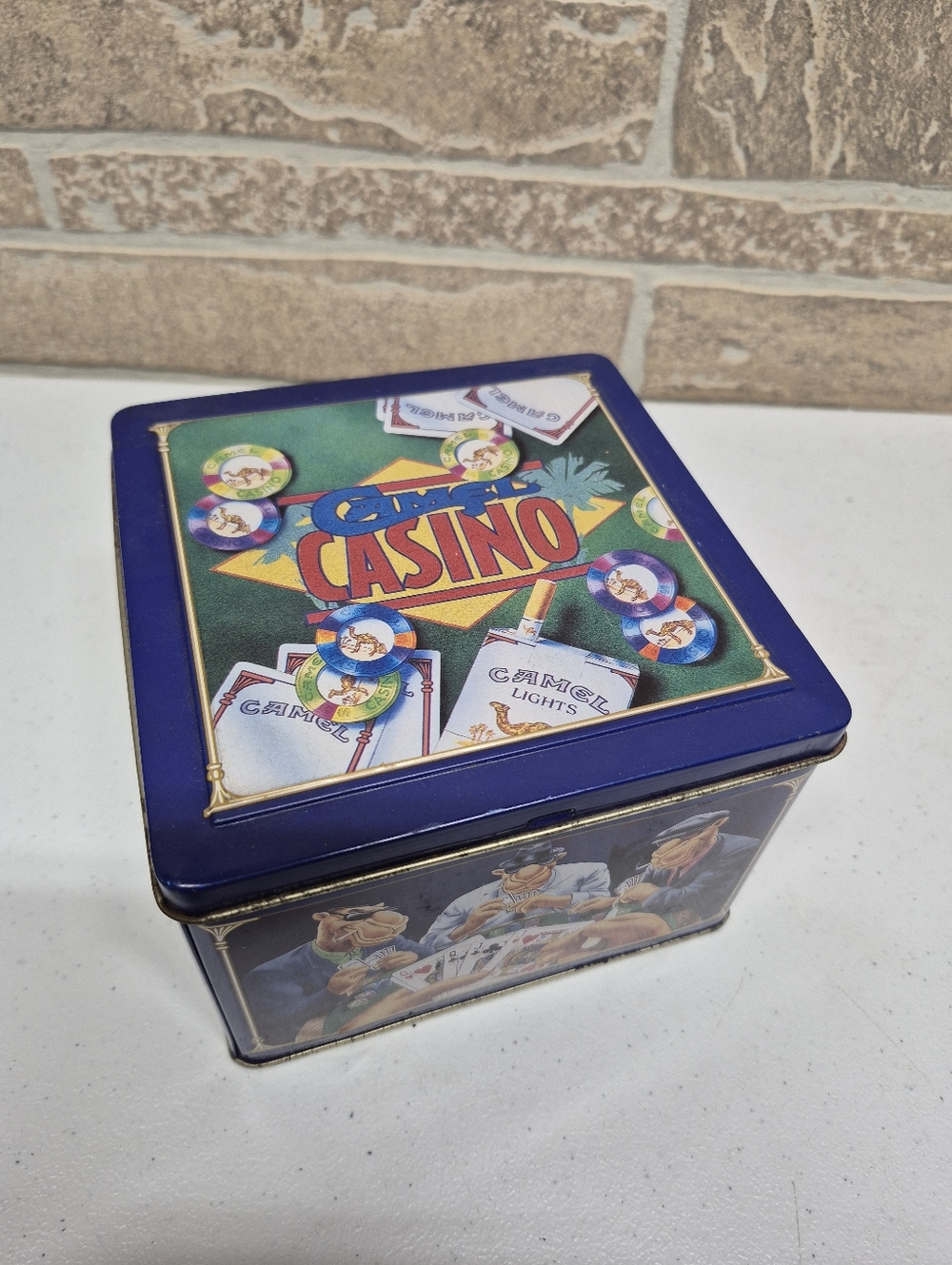Camel Casino Themed Decorative Tin - Blue